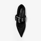 Maude Calf Leather Pointed-Toe Mary Jane Flat