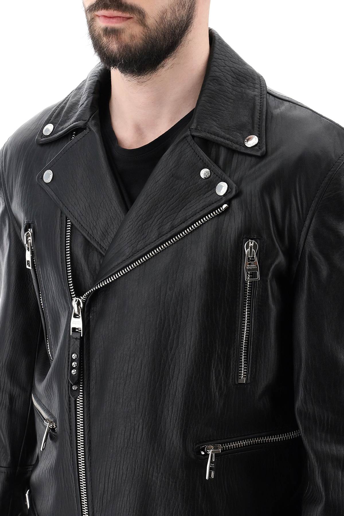 Alexander mcqueen sales men's leather jacket