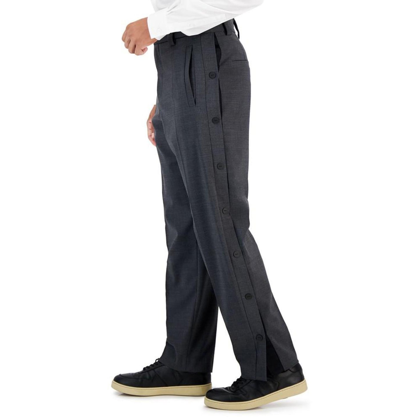 Men's Slim-Fit Dark Grey Suit Trousers