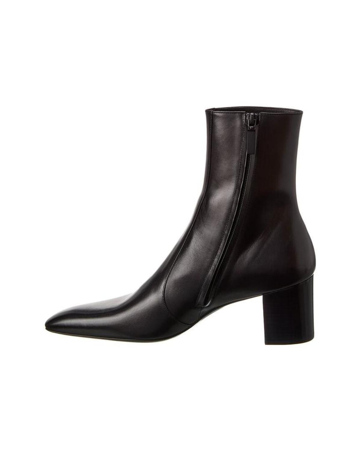 Saint Laurent XIV Zipped Leather Bootie