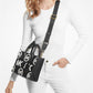 Mirella Small Logo Embossed Pebbled Leather Crossbody Bag
