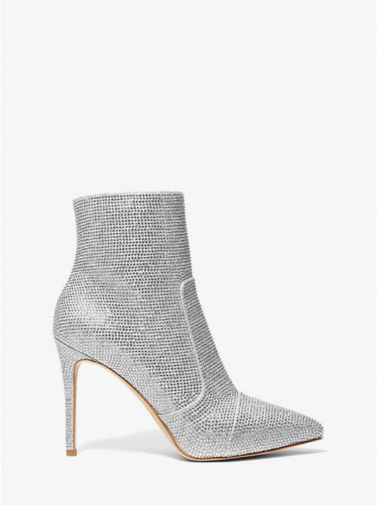 Rue Embellished Glitter Chain-Mesh Ankle Boot