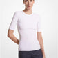 Ribbed Stretch Viscose T-Shirt