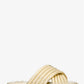 Portia Quilted Metallic Snake Embossed Leather Slide Sandal
