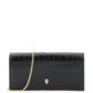 Alexander mcqueen croco-embossed leather mini skull clutch