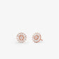 Precious Metal-Plated Sterling Silver Pavé Stud Earrings