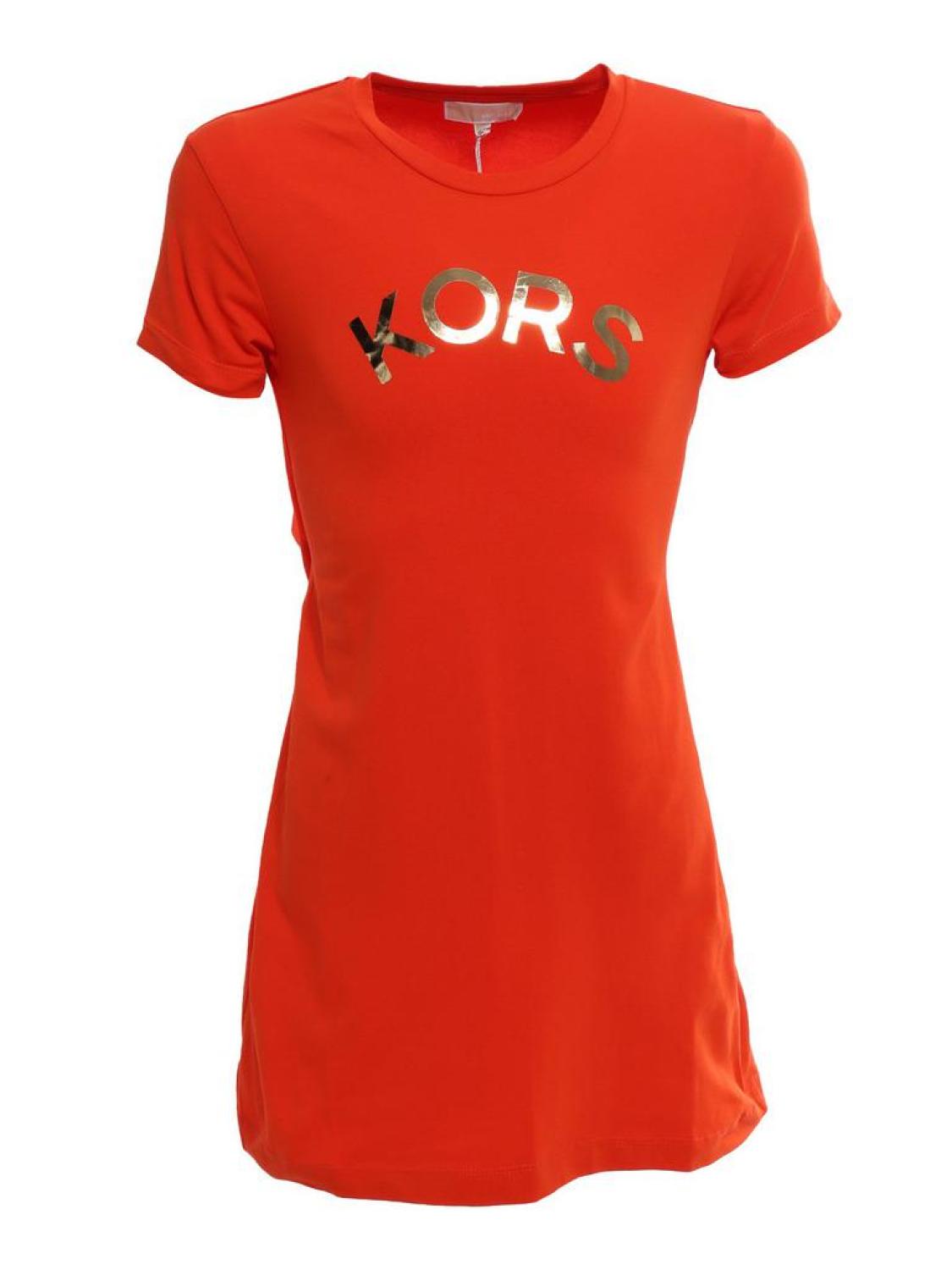 Michael Kors Kids Cut Out Detailed Logo Printed Dress