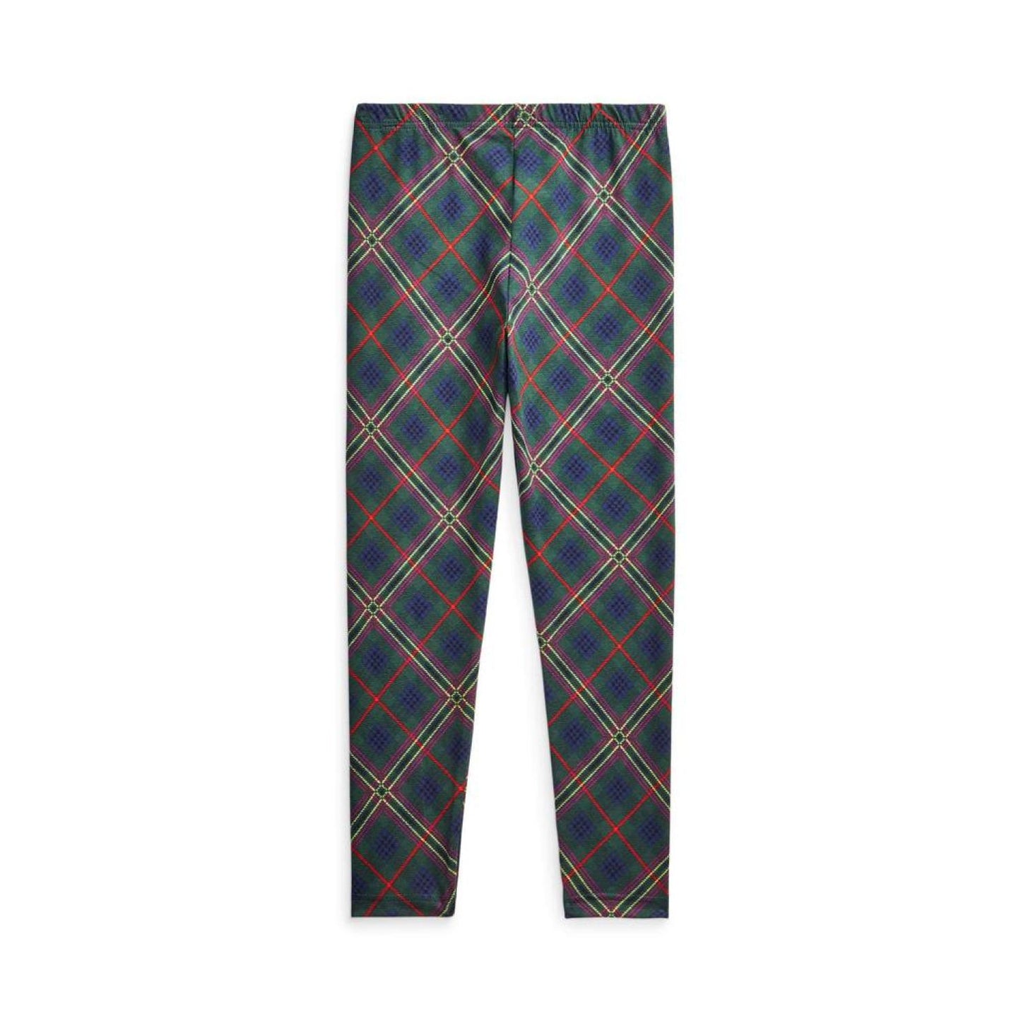 Patchwork Plaid Stretch Jersey Leggings (Big Kids)