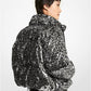 Leopard Sequined Cropped Puffer Jacket
