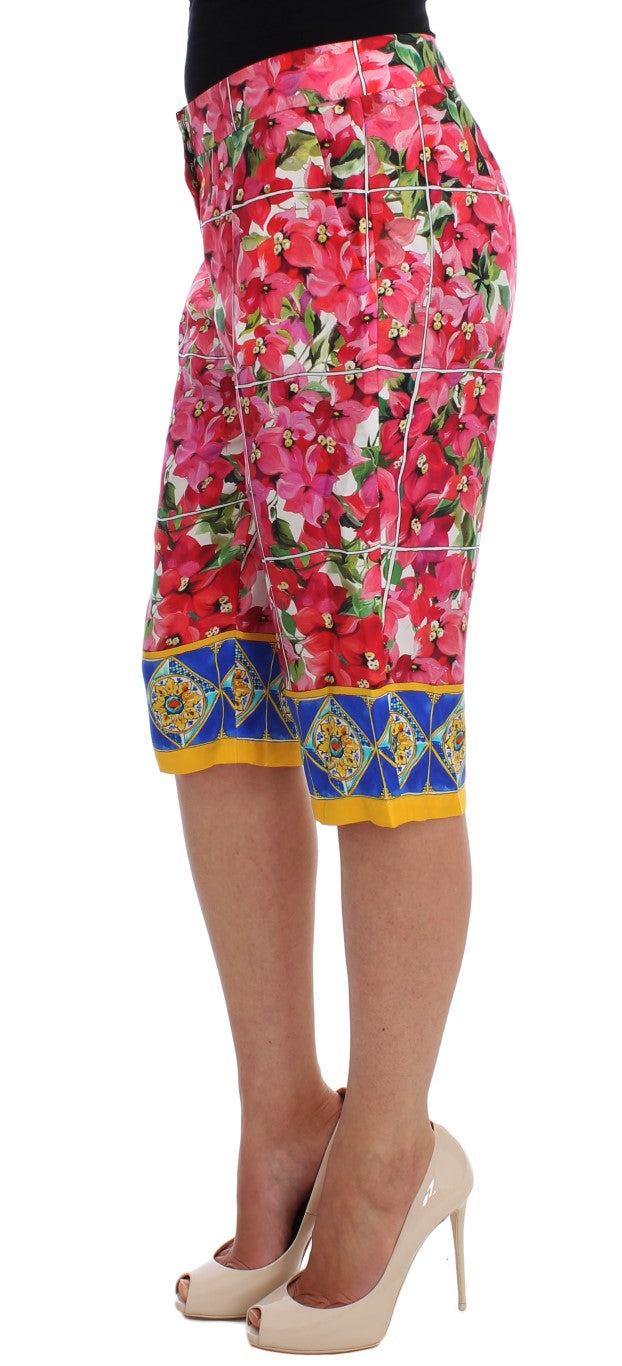 Dolce & Gabbana Multicolor Floral Knee Capris Shorts Pants