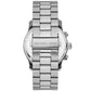 Unisex Runway Quartz Chronograph Silver-Tone Stainless Steel Watch 45mm