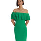 Jersey Off-the-Shoulder Cocktail Dress