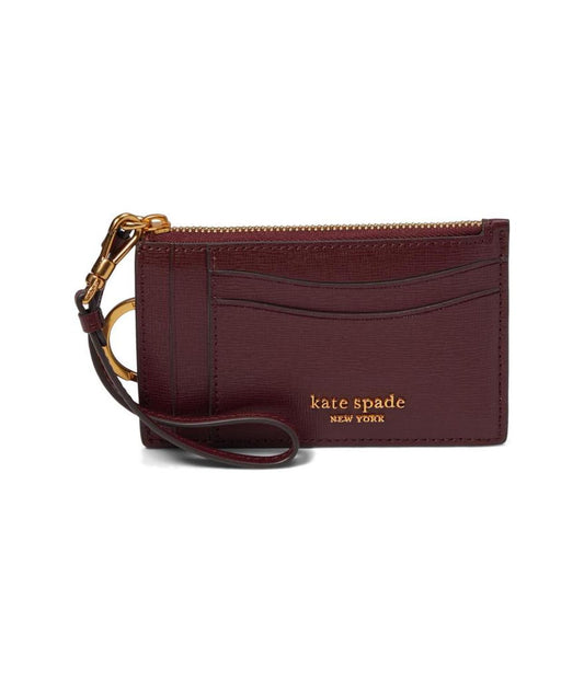 Morgan Saffiano Leather Coin Card Case Wristlet