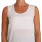 Dolce & Gabbana White Silk A-line Sleeveless Blouse T-Shirt Top