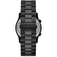 Men's Runway Quartz Dual Time Black Stainless Steel Watch 45mm