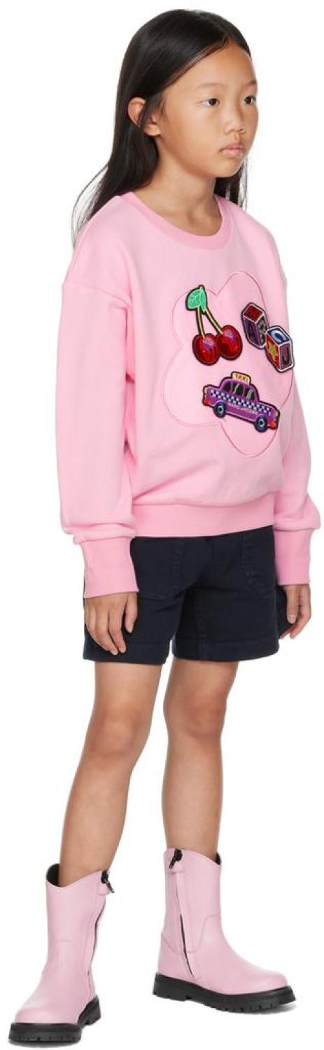 Kids Pink Urban Jungle Detachable Patch Sweatshirt