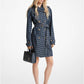 Empire Signature Logo Jacquard Denim Trench Coat