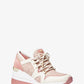 Liv Leather and Logo Jacquard Trainer
