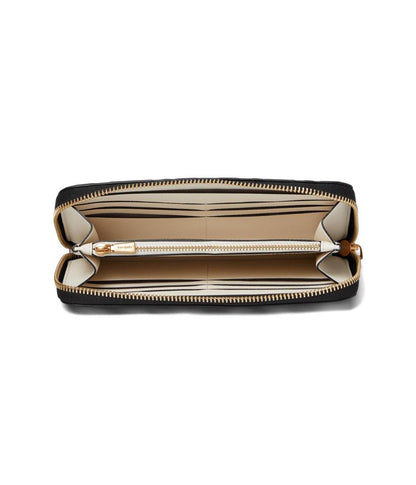 Morgan Painterly Houndstooth Embossed Saffiano Leather Zip Around Wallet
