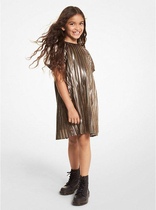 Lamé Pleated Dress