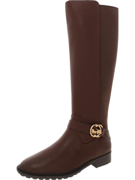 Farrah Womens Leather Tall Knee-High Boots