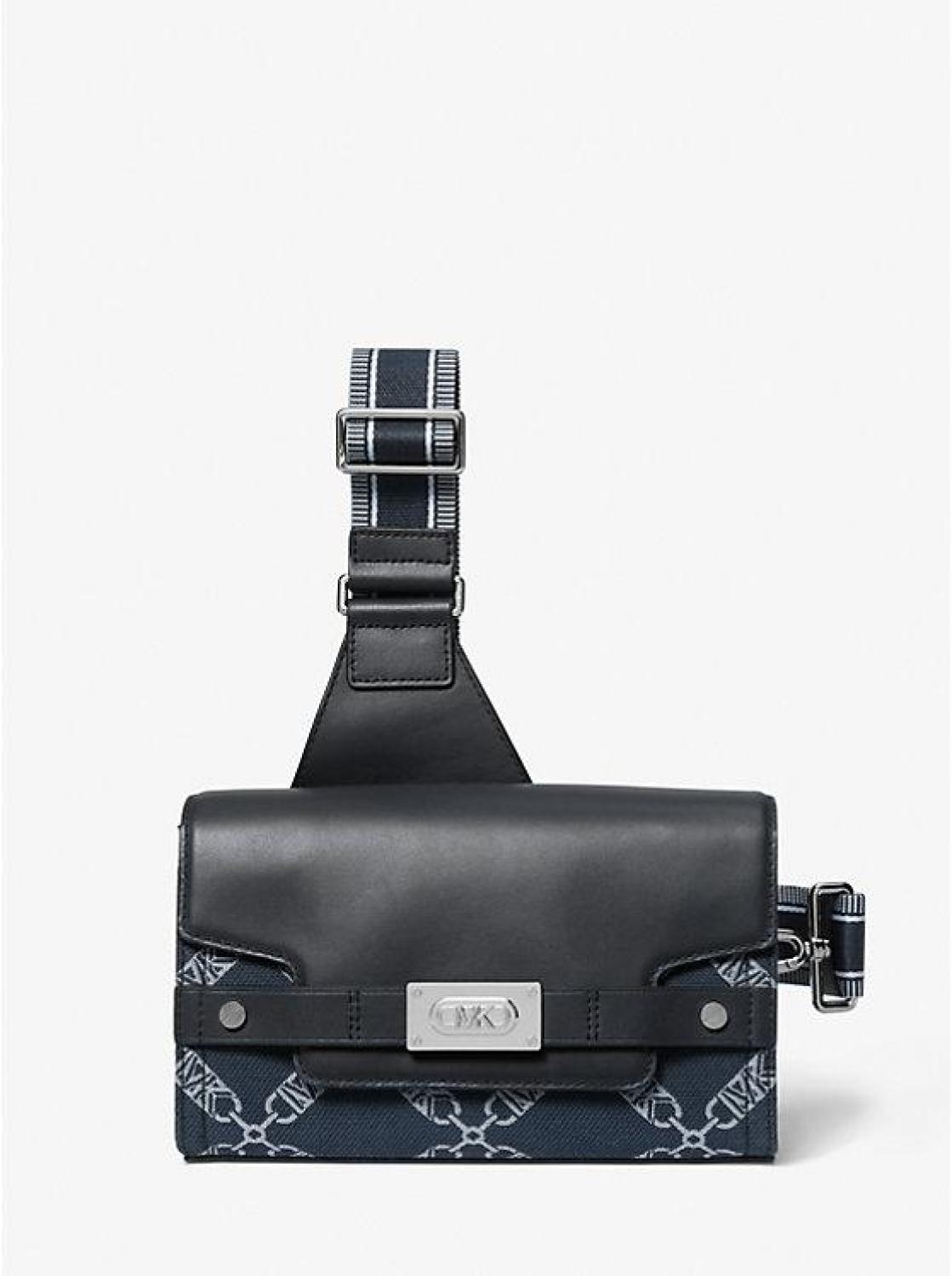 Hudson Empire Logo Jacquard and Leather Sling Pack