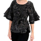 Laszlo Top In Black Floral