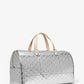 Grayson Extra-Large Logo Embossed Patent Weekender Bag