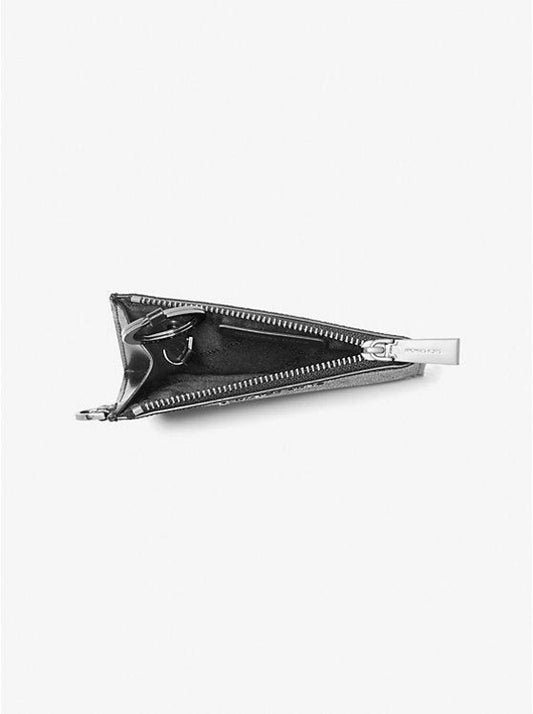 Metallic Signature Logo Coin Purse