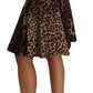 Dolce & Gabbana Brown  A-Line Leopard Print Skirt