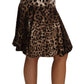 Dolce & Gabbana Brown  A-Line Leopard Print Skirt