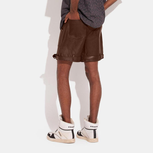 Coach Outlet Distressed Leather Shorts