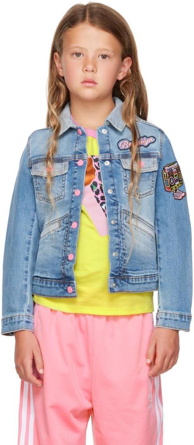 Kids Blue Denim Patch Jacket