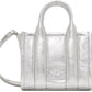 Silver 'The Shiny Crinkle Leather Mini Tote Bag' Tote