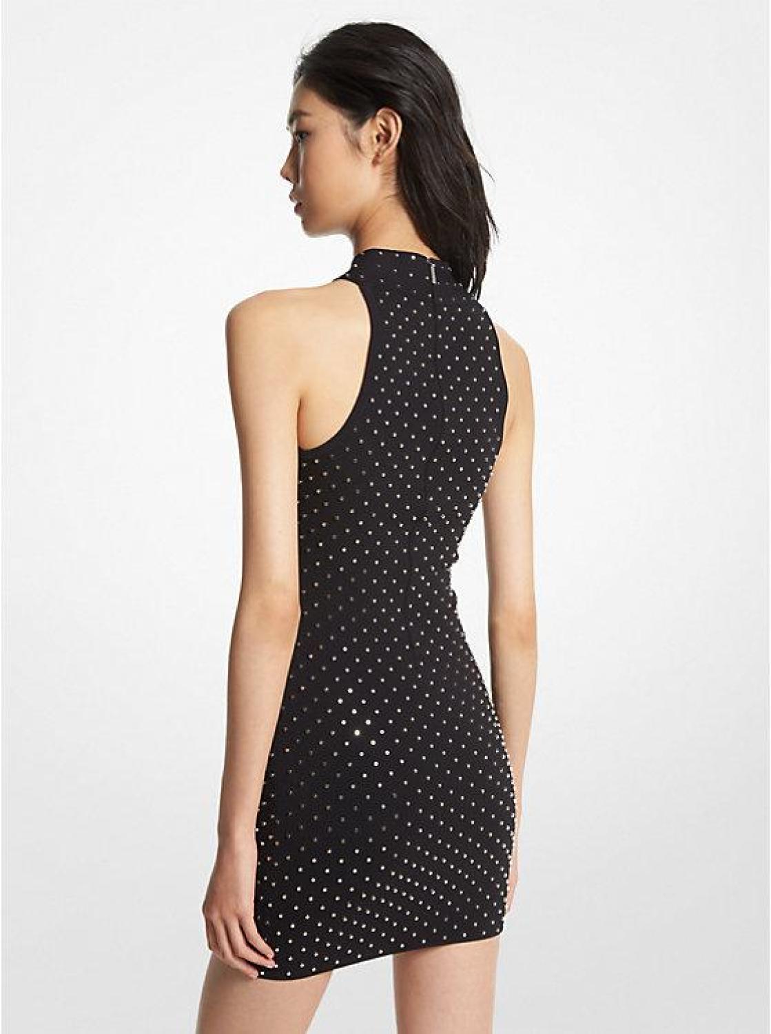 Studded Stretch Knit Halter Dress Studded Stretch Knit Halter Dress