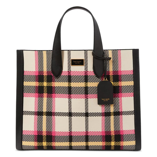 Manhattan Museum Plaid Knit Jacquard Extra Large Tote