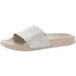 Womens Iridescent Slip On Slide Sandals