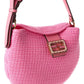 FENDI Croissant Small Leather-Trim Shoulder Bag
