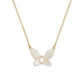 Gold-Tone Cubic Zirconia & Mother-of-Pearl Butterfly Statement Pendant Necklace, 18" + 3" extender