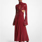 Hand-Embroidered Sequin Stretch Jersey Keyhole Dress