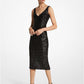 Sequined Stretch Tulle Sheath Dress