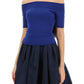 Alexander mcqueen knitted off-shoulder top