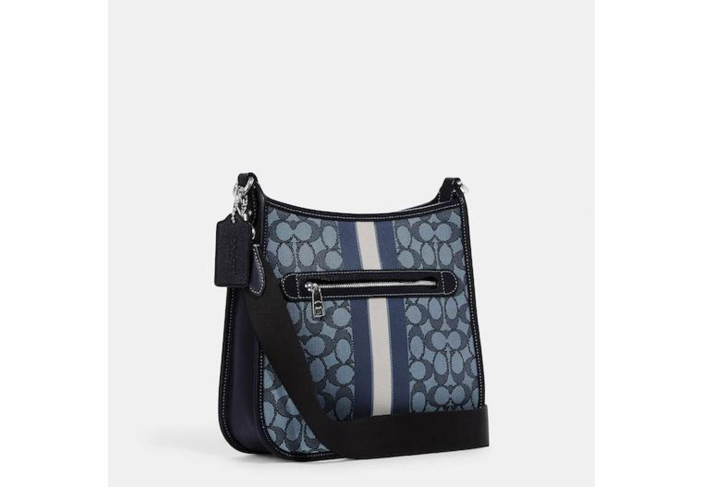 Coach Outlet Dempsey File Bag In Signature Jacquard With Stripe And Coach Patch