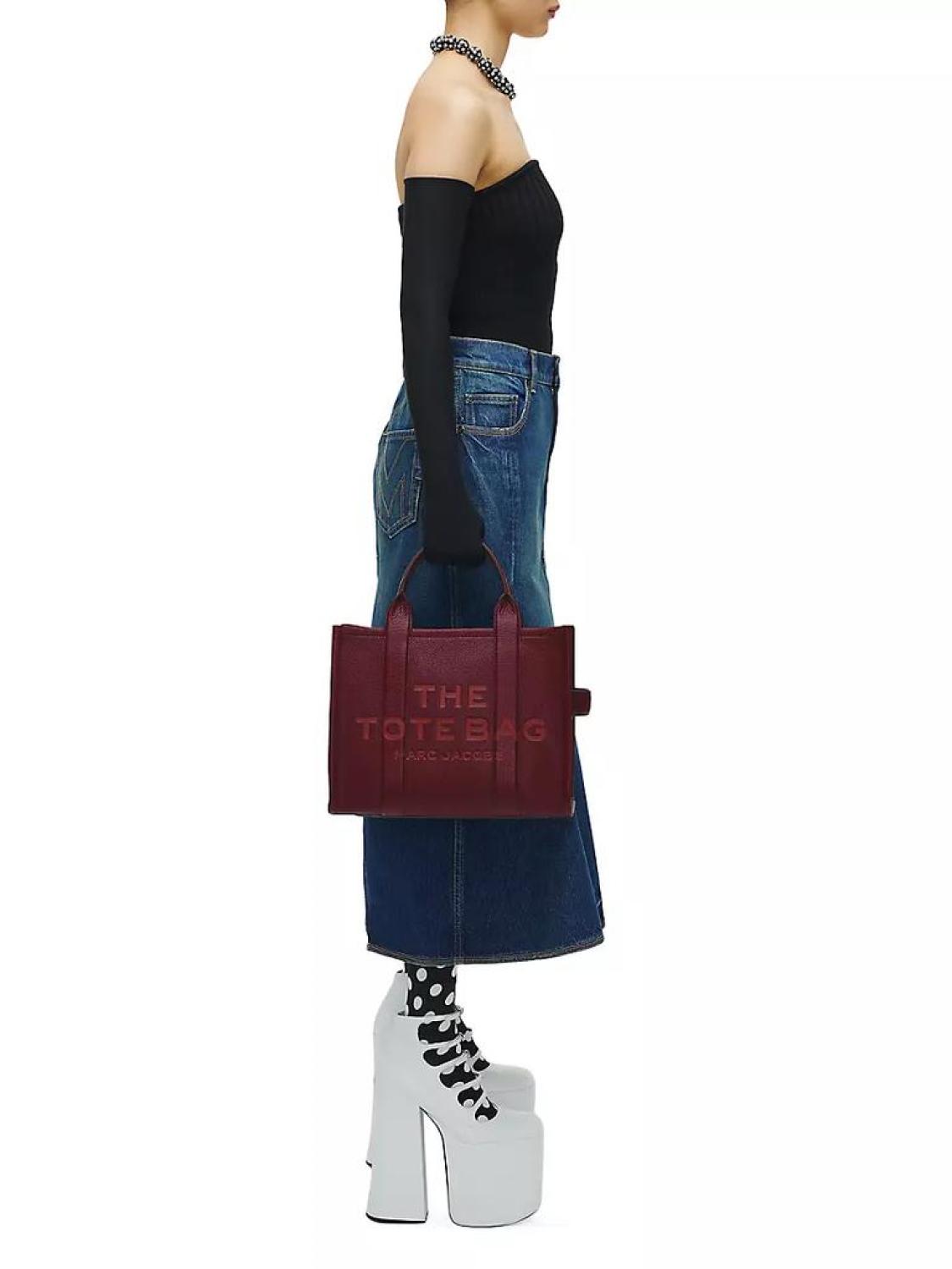 Small Leather Traveler Tote Bag