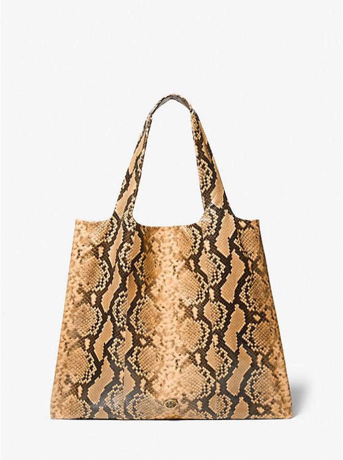 Monogramme Python Embossed Leather Tote Bag
