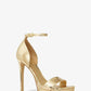 Jordyn Metallic Snake Embossed Leather Platform Sandal