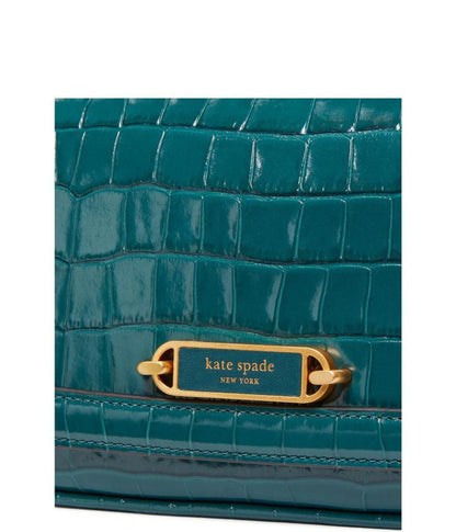 Gramercy Croc Embossed Leather Small Flap Shoulder Bag