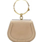 CHLOE Medium Nile gold bangle bracelet handle taupe leather saddle bag