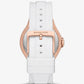 Oversized Lennox Pavé Rose Gold-Tone and Silicone Watch