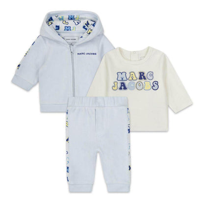 Pale Blue Trousers, Cardigan & T-Shirt Set